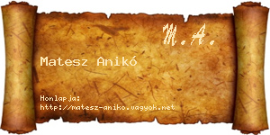 Matesz Anikó névjegykártya